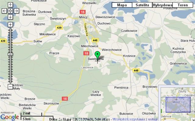 Przykładowy wygląd mapy śledzenia pozycji na trasie